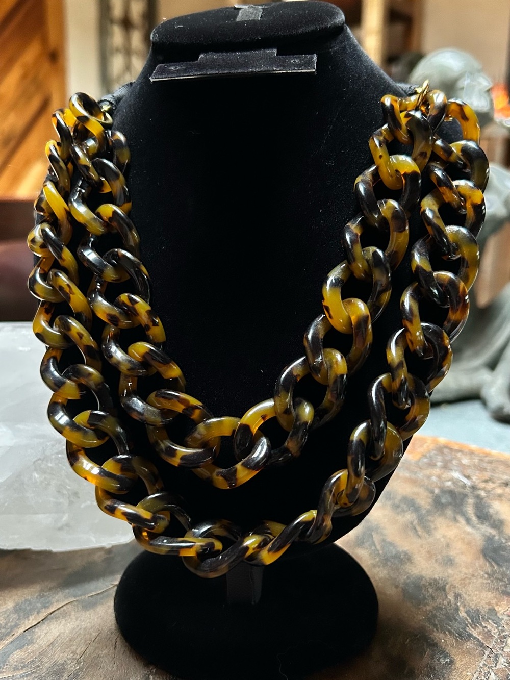 J.Crew Double-Strand Tortoise Link Statement Necklace